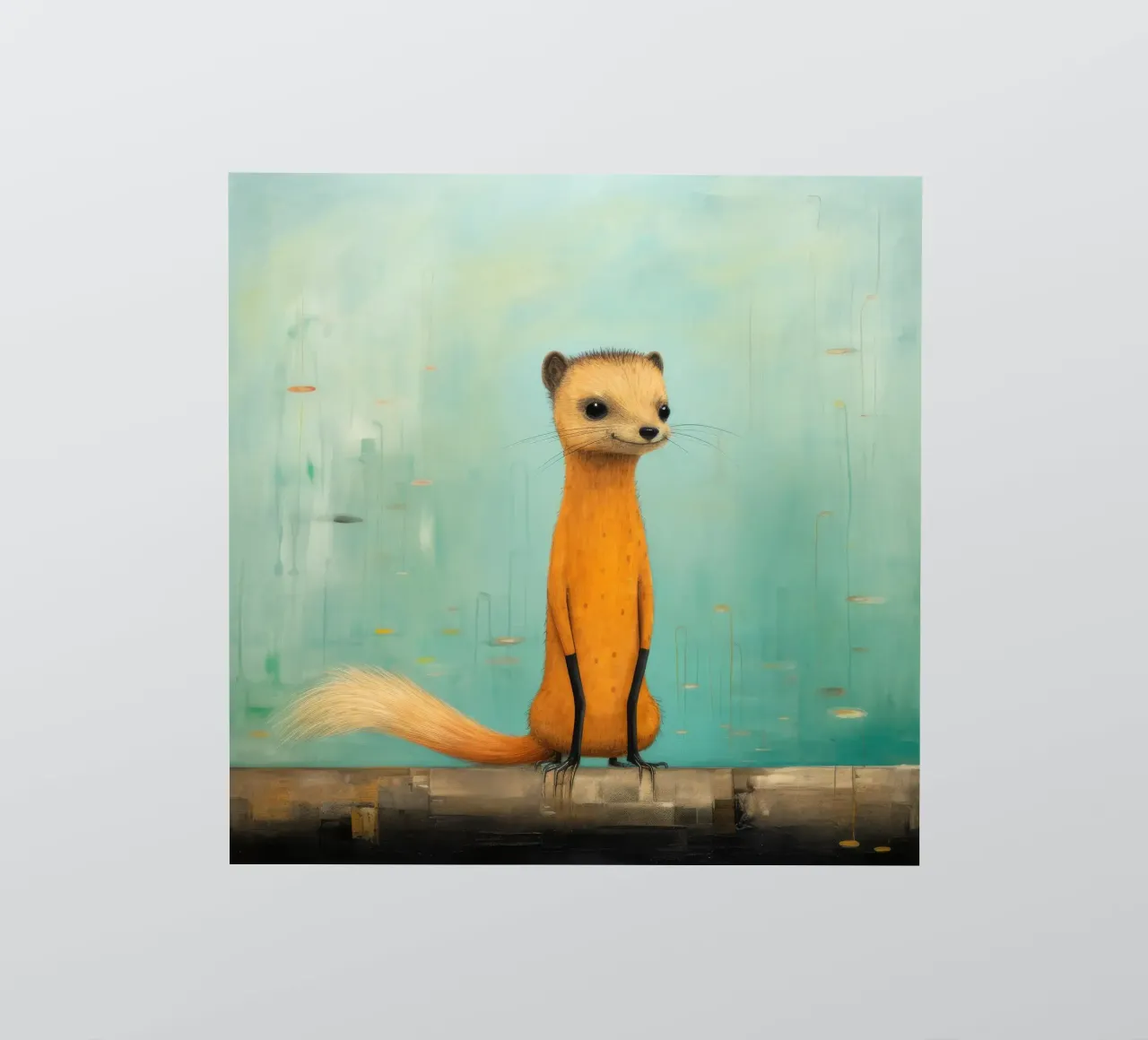 Minimal Mongoose 4 Sticker von Minimal Animal Art