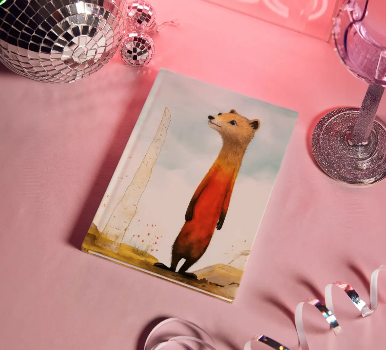 Minimal Mongoose 1 notebook by Minimal Animal Art