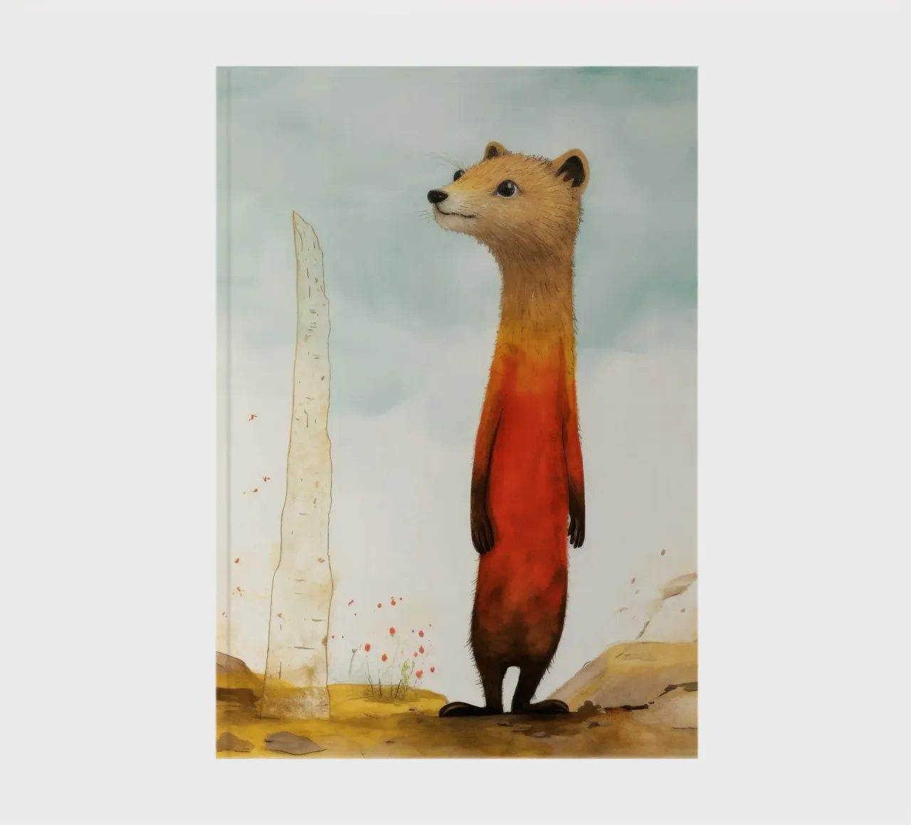 Minimal Mongoose 1 notebook by Minimal Animal Art