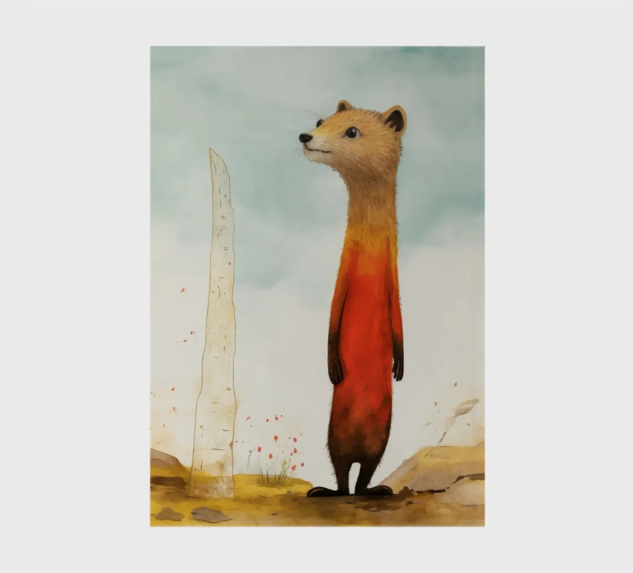 Minimal Mongoose 1 notebook by Minimal Animal Art