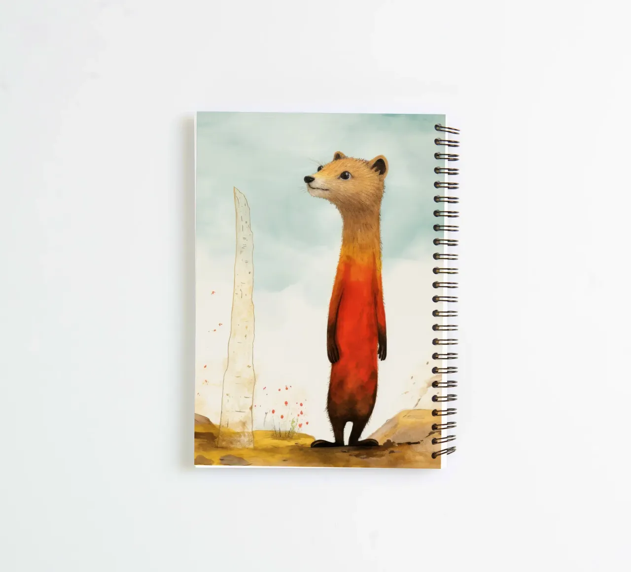 Minimal Mongoose 1 spiral notebook by Minimal Animal Art