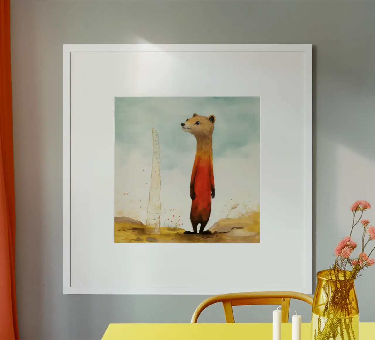 Minimal Mongoose 1 Hahnemühle von Minimal Animal Art