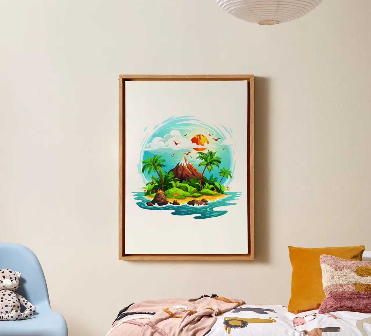Isola tropicale di tendenza ora tela con Cornice a cassetta da Urban Life