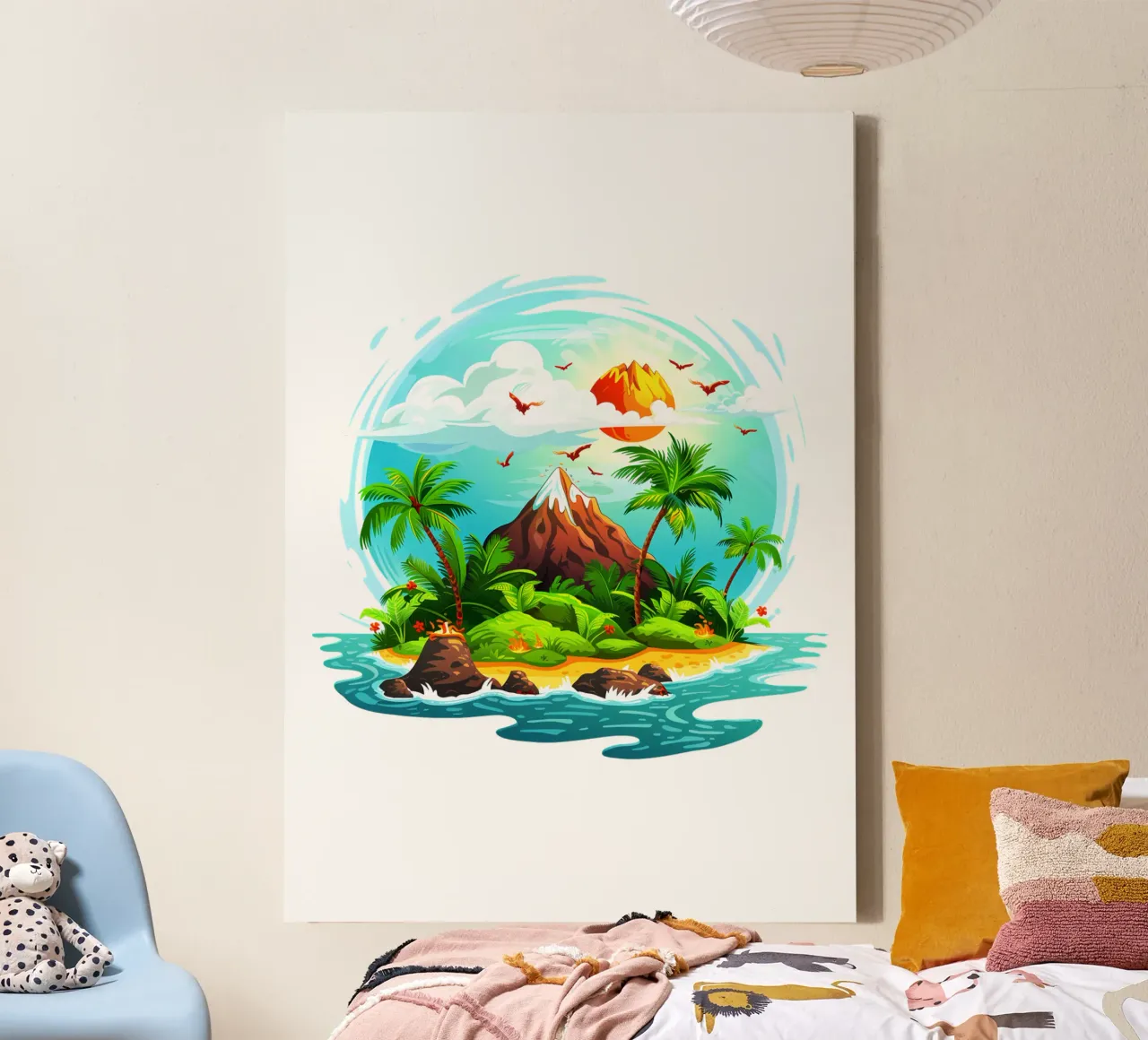 Isola tropicale di tendenza ora tela con Cornice a cassetta da Urban Life