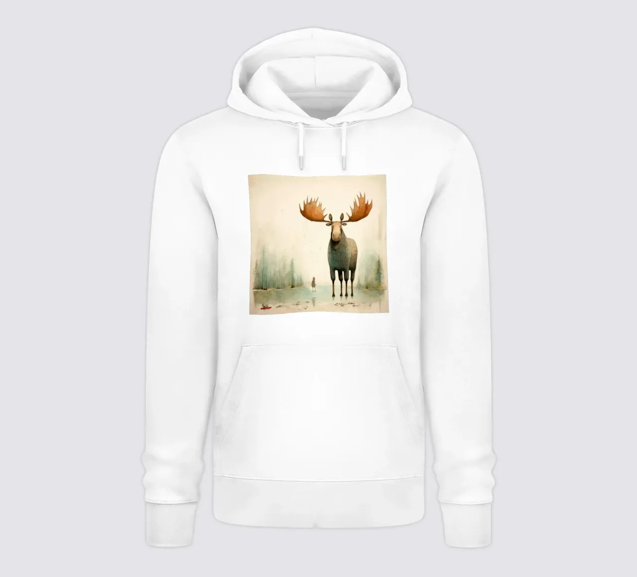 Alce Minimo 2 felpa con cappuccio da Minimal Animal Art