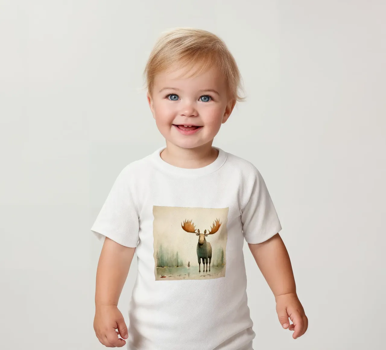Alce Minimo 2 maglietta neonato da Minimal Animal Art