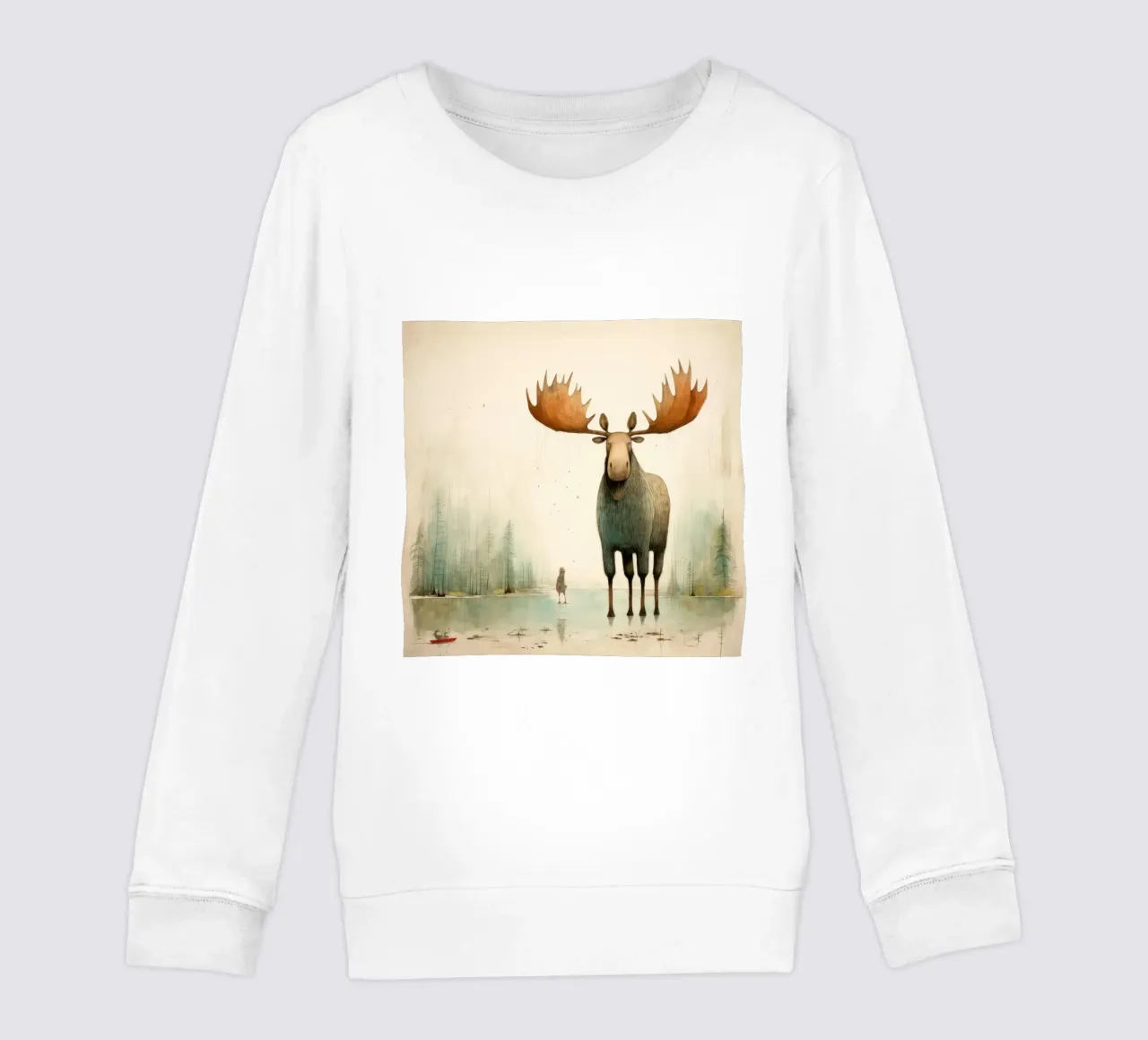 Alce Minimo 2 felpa bambino da Minimal Animal Art