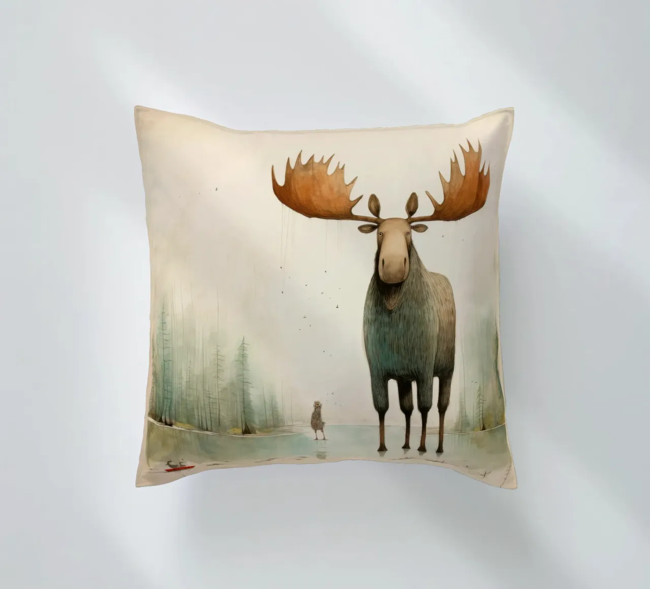Alce Minimo 2 cuscino da Minimal Animal Art