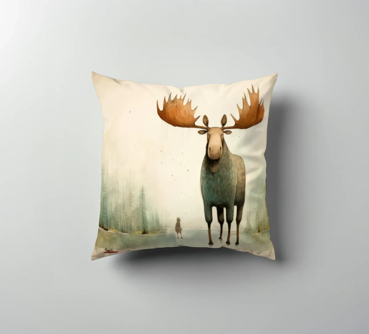 Alce Minimo 2 cuscino da Minimal Animal Art