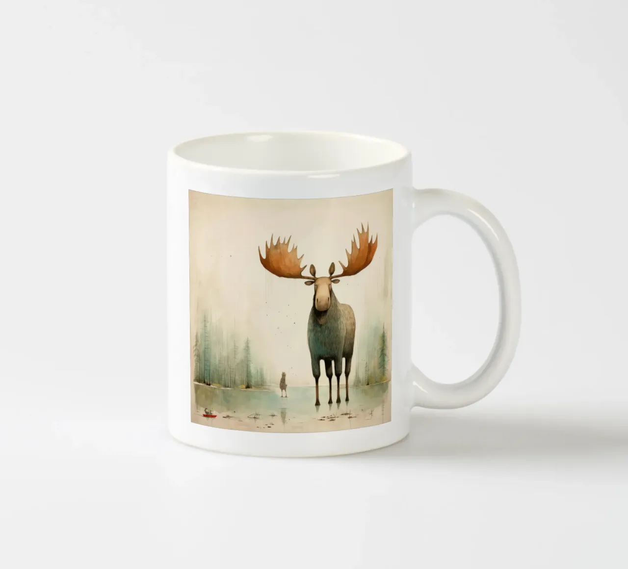 Alce Minimo 2 tazza in ceramica da Minimal Animal Art