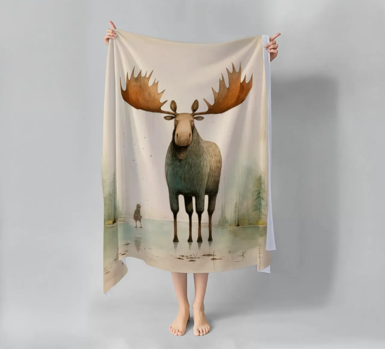 Minimal Moose telo mare da Minimal Animal Art