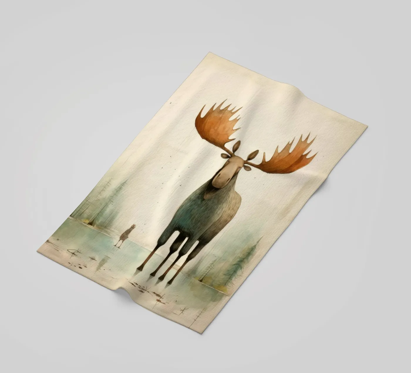 Minimo Moose telo mare da Minimal Animal Art