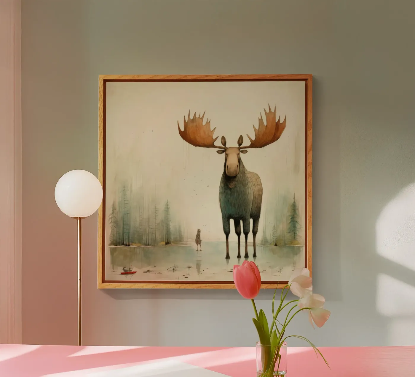 Minimal Moose plexiglas de Minimal Animal Art