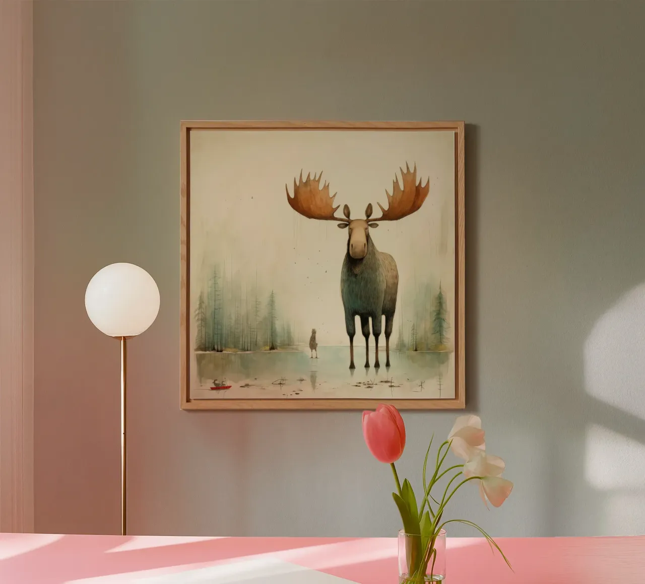Alce Minimo 2 alluminio dibond da Minimal Animal Art