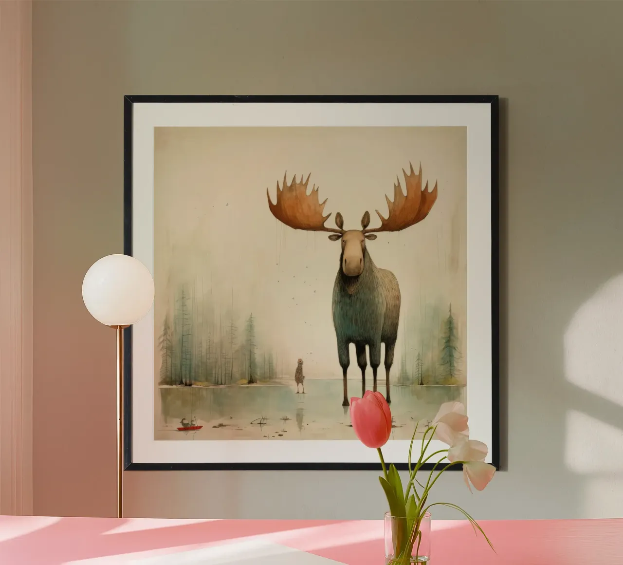 Minimo Moose poster da Minimal Animal Art