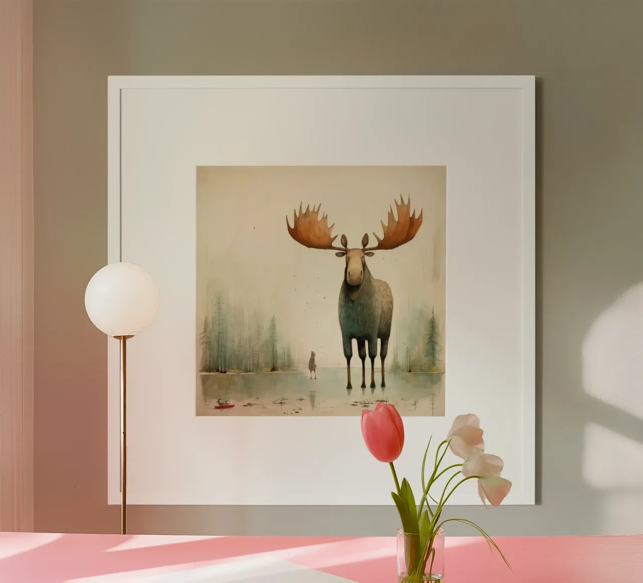 Minimo Moose poster da Minimal Animal Art