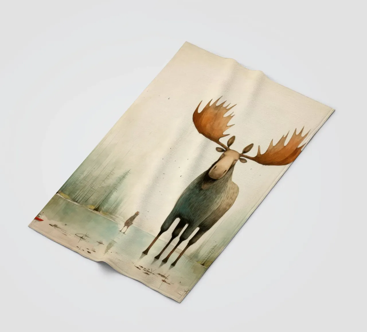 Alce Minimo 2 coperta in pile da Minimal Animal Art