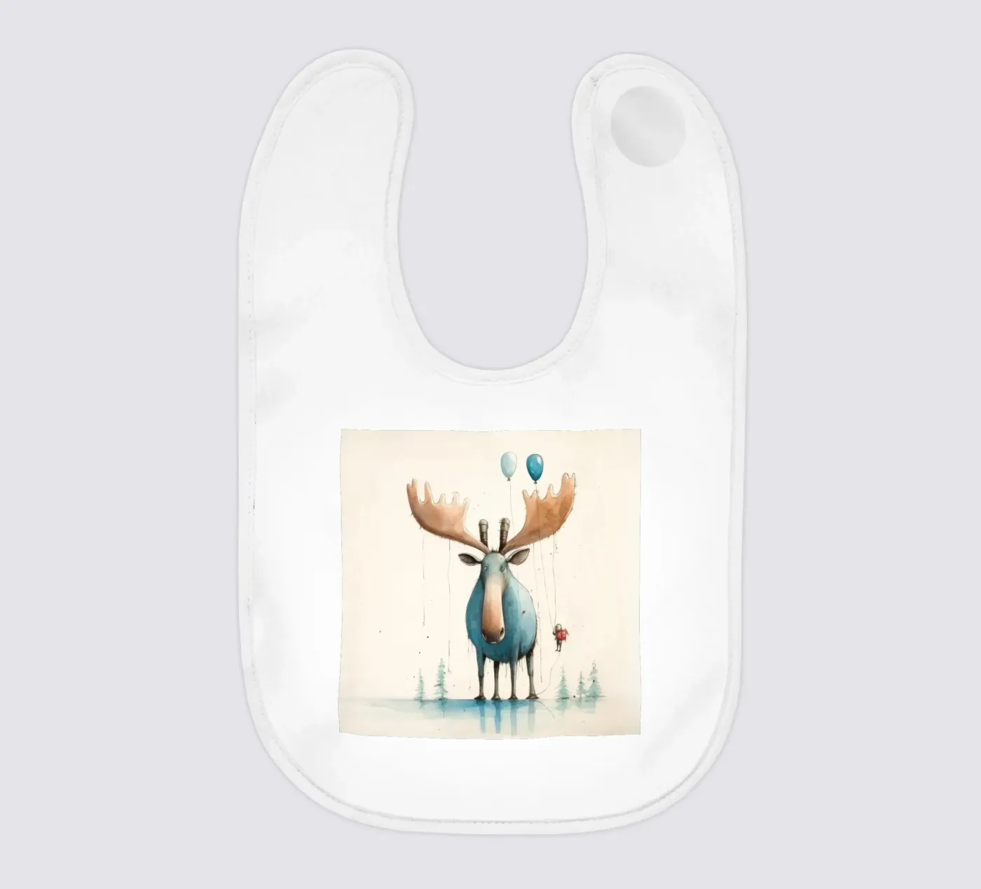 Minimaal Moose baby slabbetje van Minimal Animal Art
