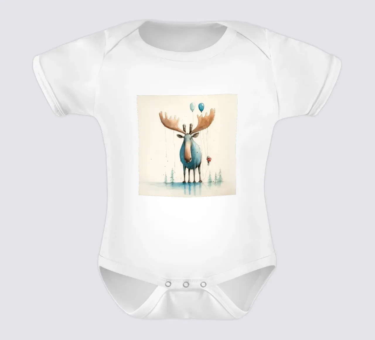 Alce Minimo 3 body neonato maniche corte da Minimal Animal Art