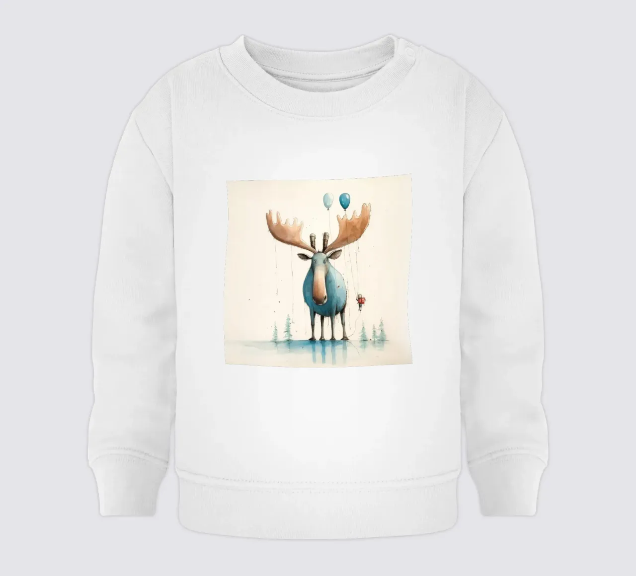 Alce Minimo 3 felpa neonato da Minimal Animal Art