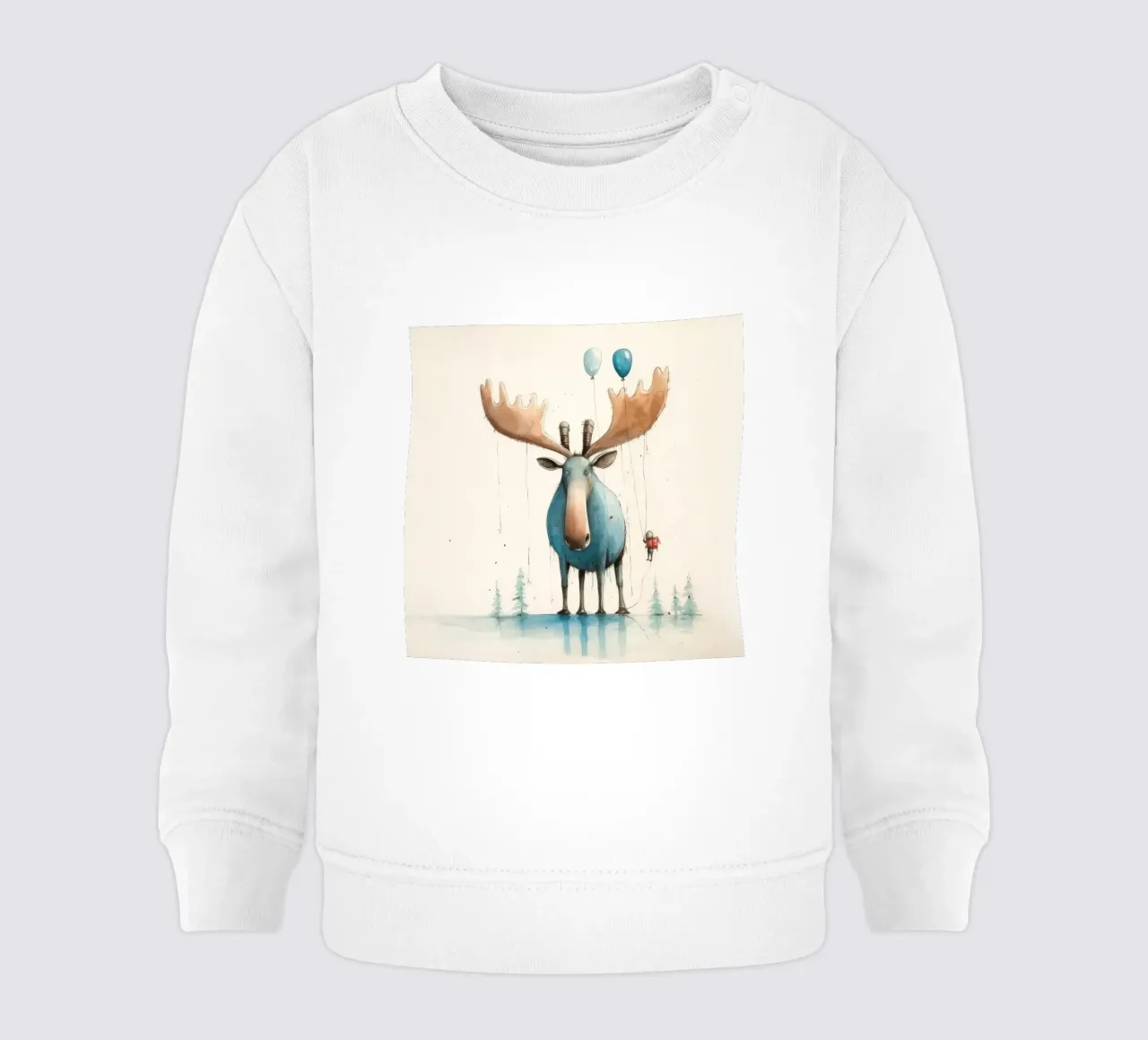 Alce Minimo 3 felpa neonato da Minimal Animal Art