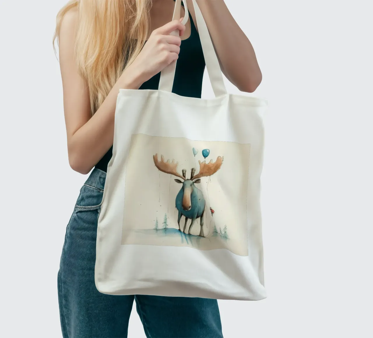 Alce Minimo 3 borsa in juta da Minimal Animal Art