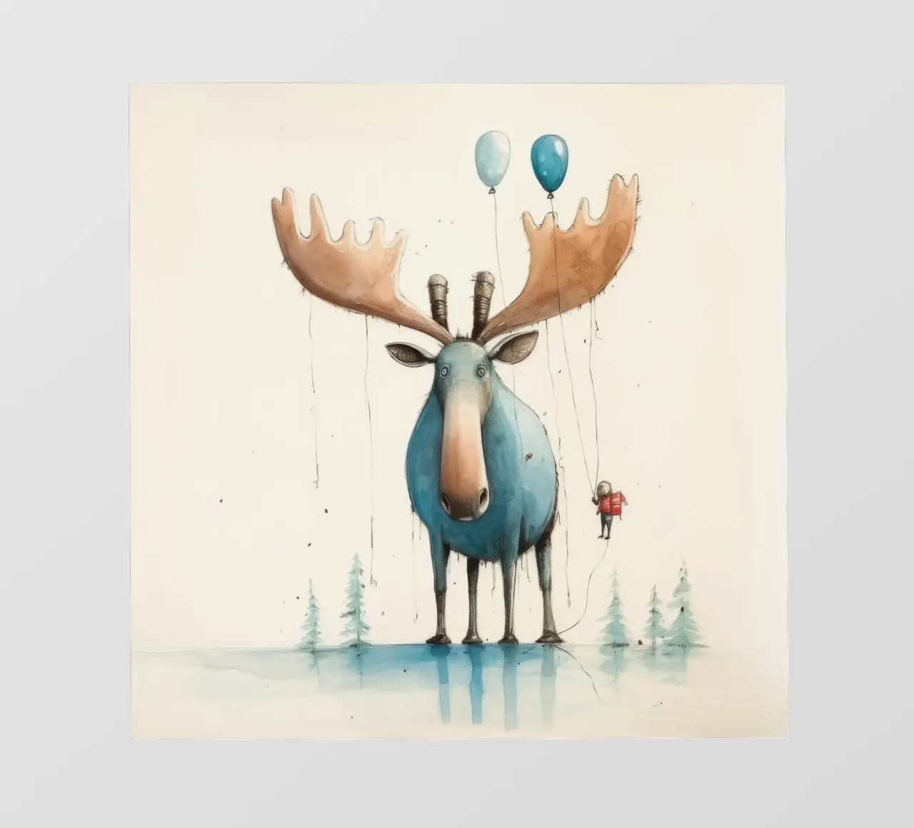 Alce Minimo 3 telo in pvc da Minimal Animal Art