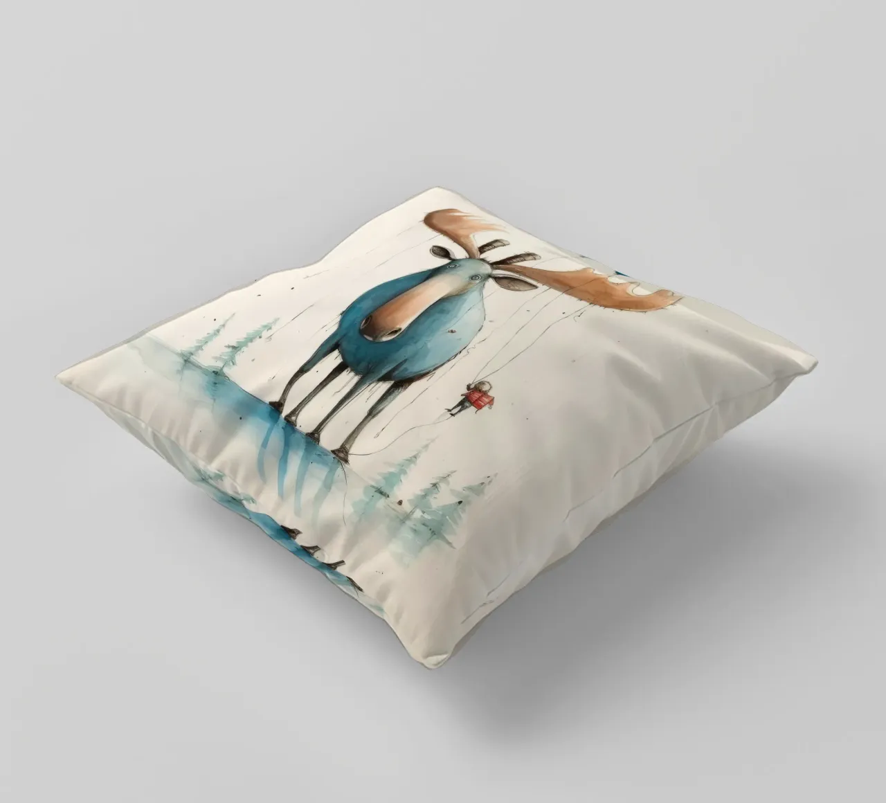 Alce Minimo 3 cuscino da Minimal Animal Art