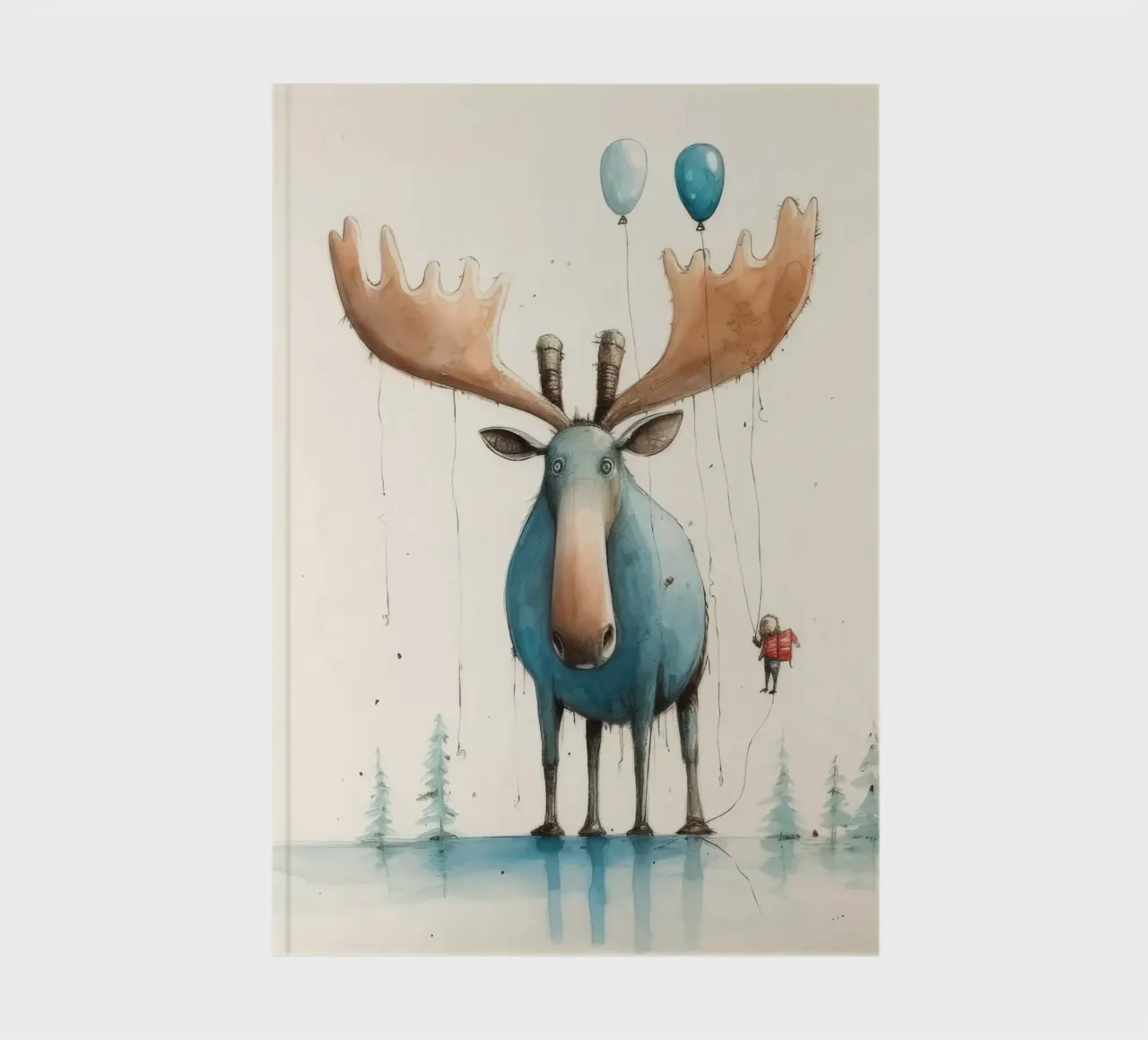 Minimal Moose 3 notebook by Minimal Animal Art