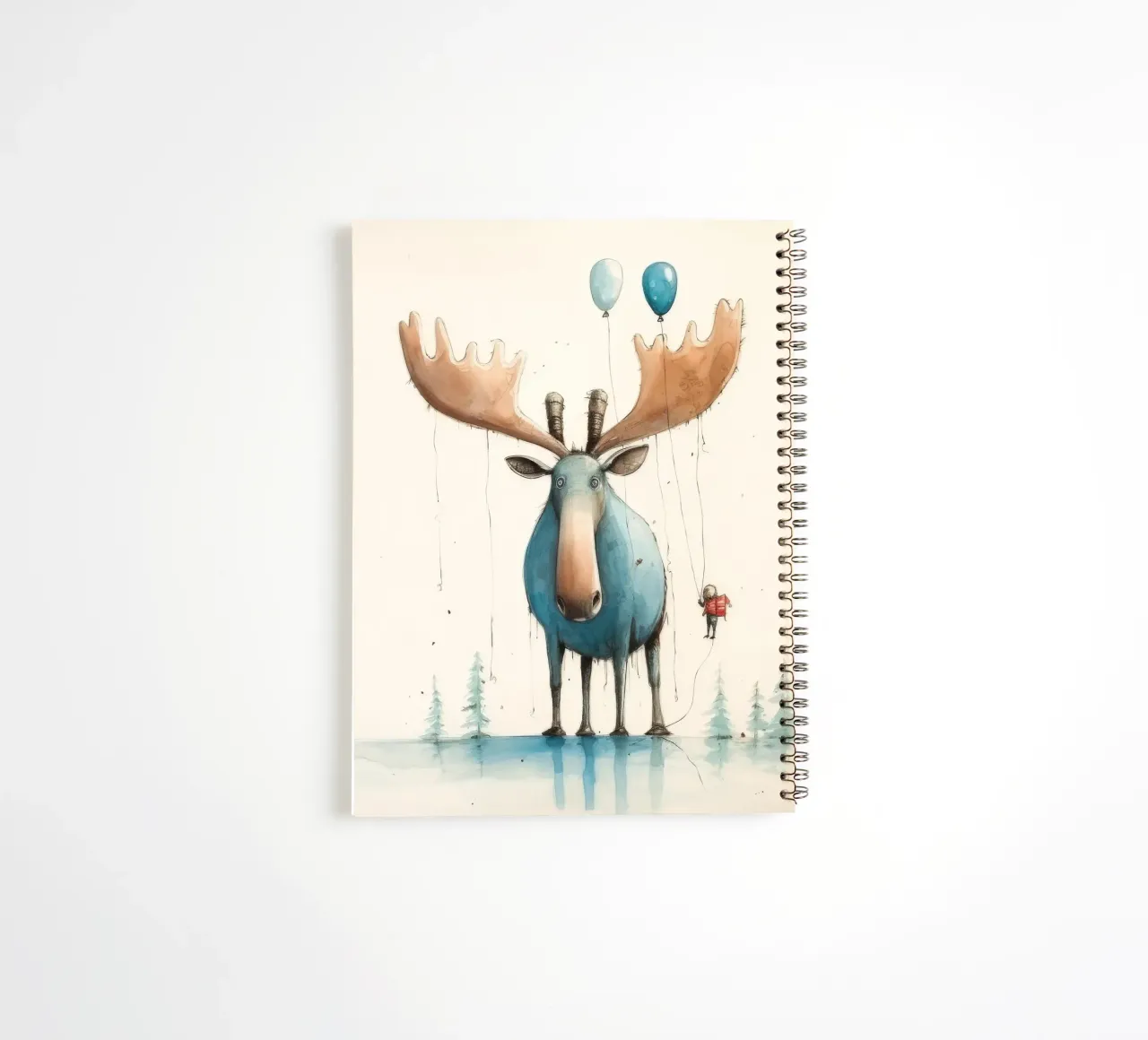 Minimal Moose 3 spiral notebook by Minimal Animal Art