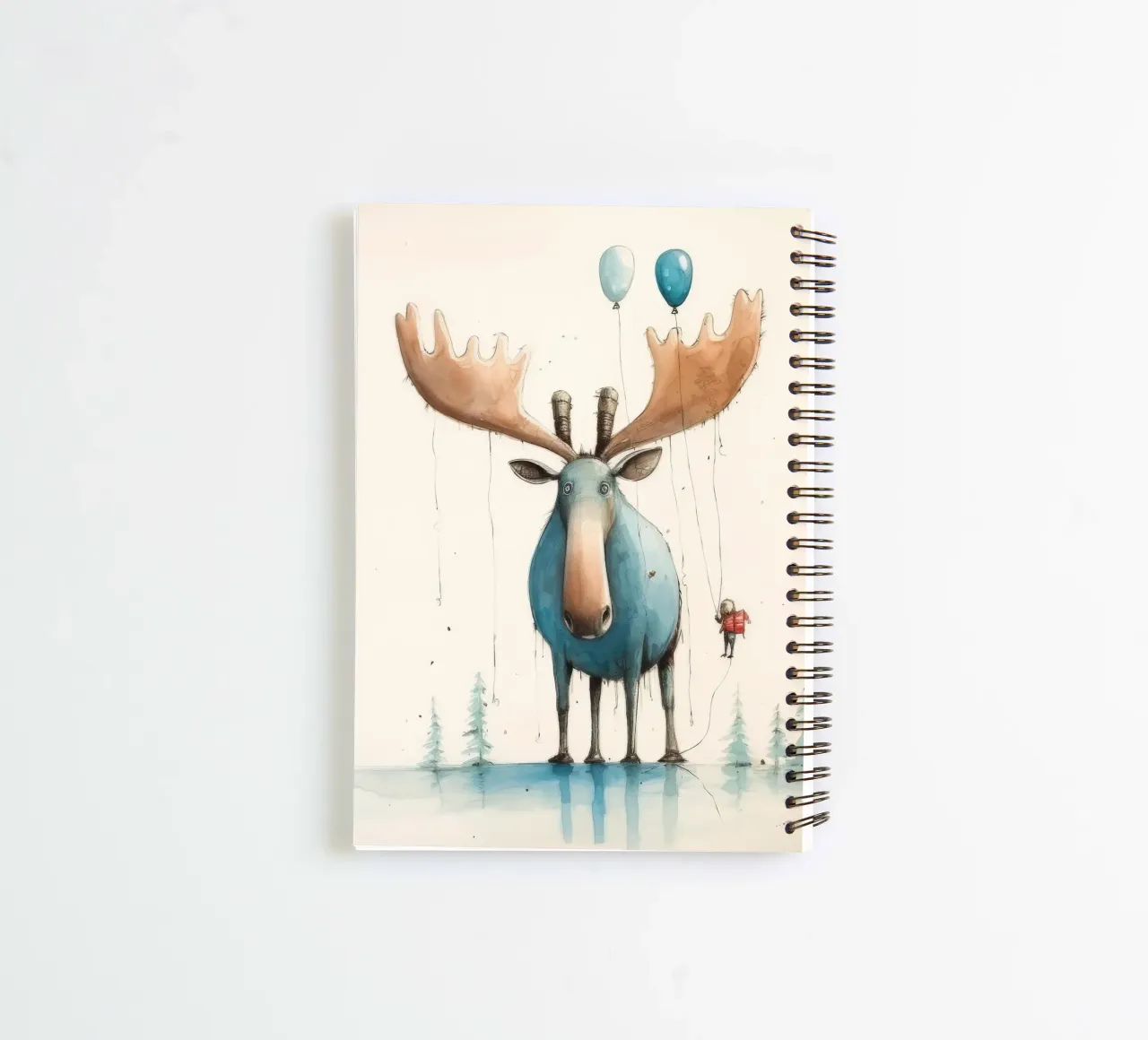 Minimal Moose 3 spiral notebook by Minimal Animal Art
