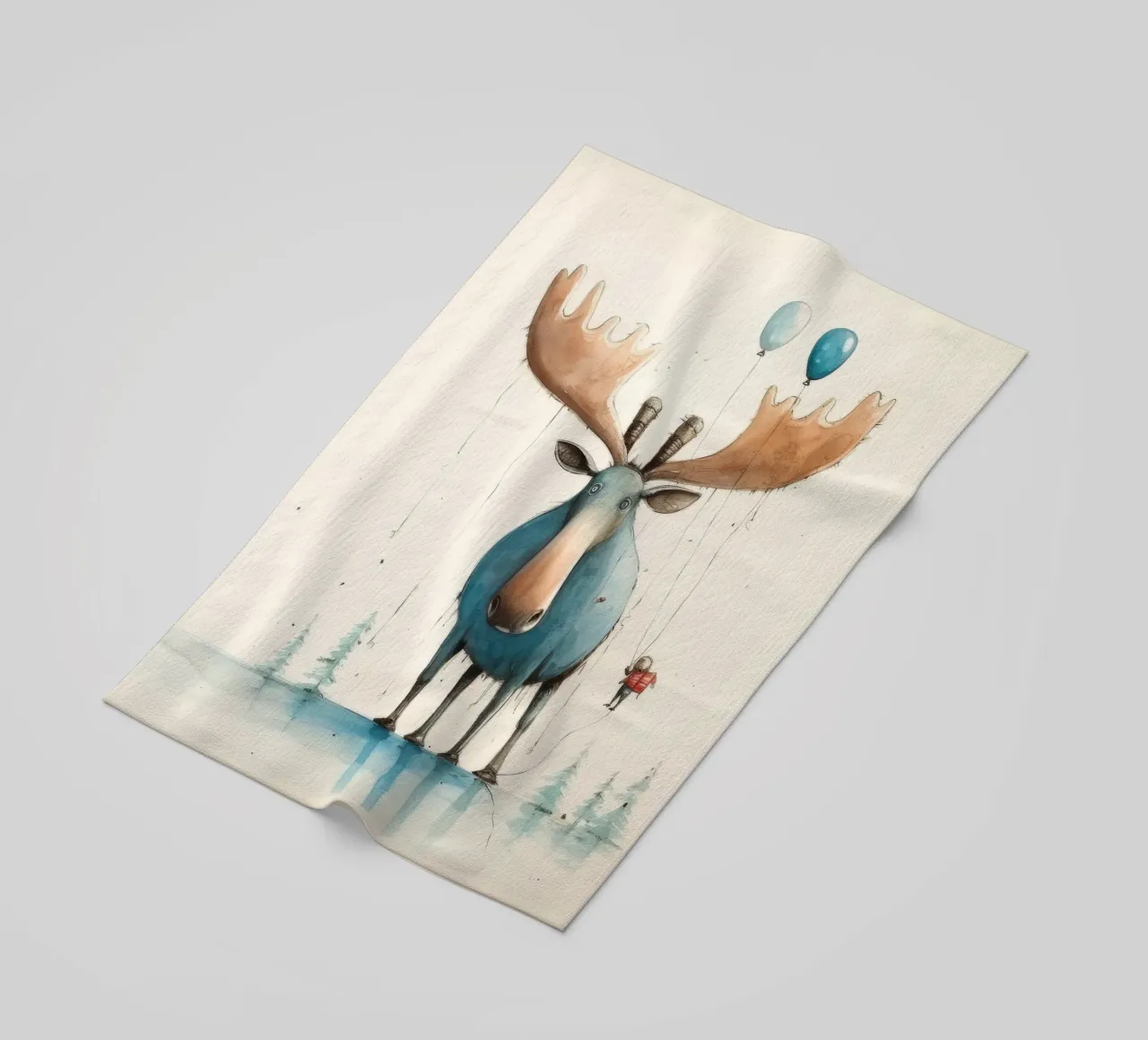 Alce Minimo 3 telo mare da Minimal Animal Art