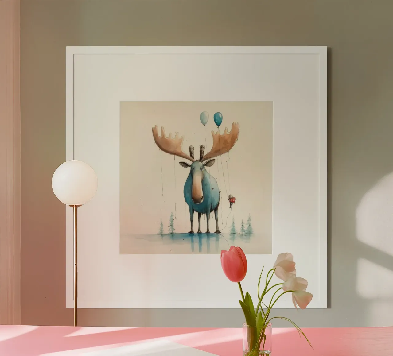 Minimo Moose poster da Minimal Animal Art