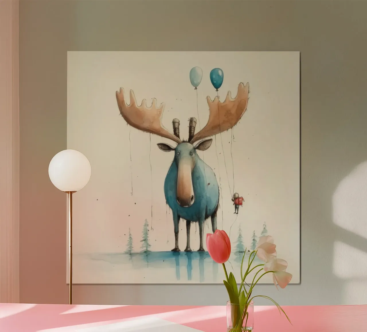 Minimo Moose poster da Minimal Animal Art