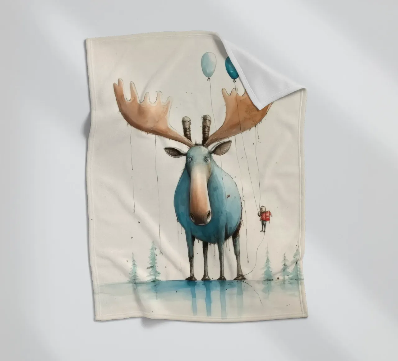 Alce Minimo 3 coperta in pile da Minimal Animal Art
