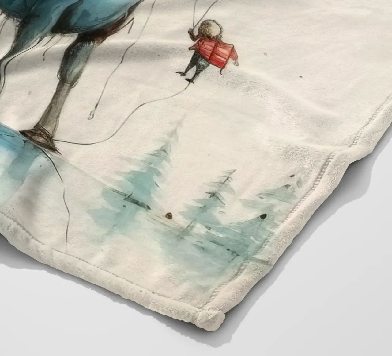 Alce Minimo 3 coperta in pile da Minimal Animal Art