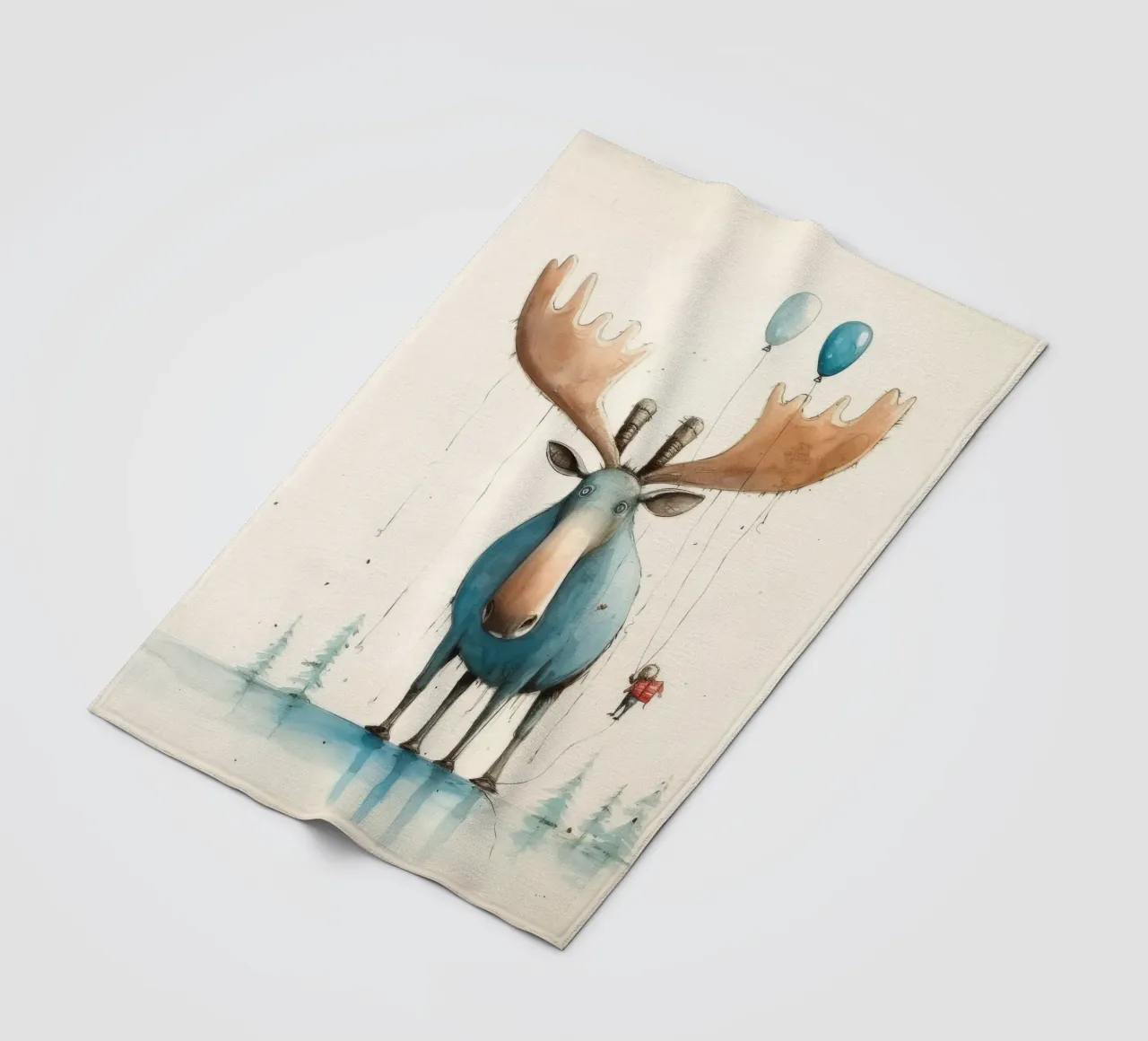 Alce Minimo 3 coperta in pile da Minimal Animal Art