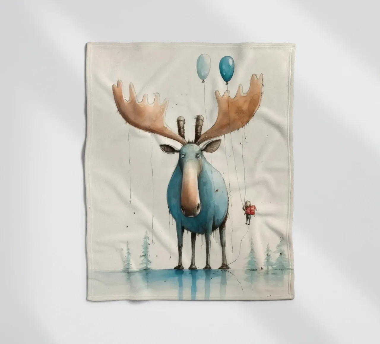 Alce Minimo 3 coperta in pile da Minimal Animal Art