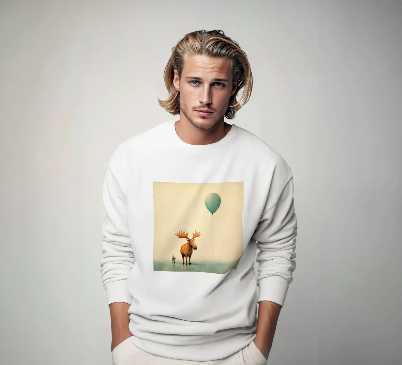 Alce Minimo 4 felpa da Minimal Animal Art