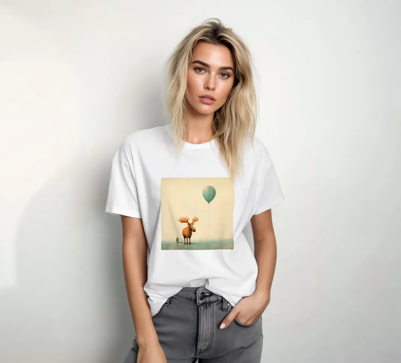 Alce Minimo 4 t-shirt da Minimal Animal Art