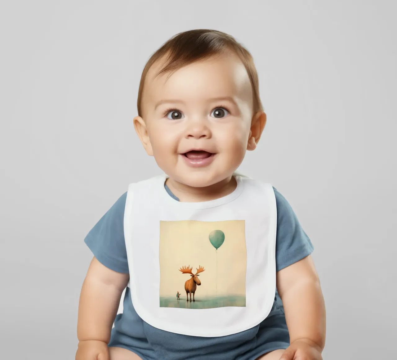 Alce Minimo 4 bavaglino da Minimal Animal Art