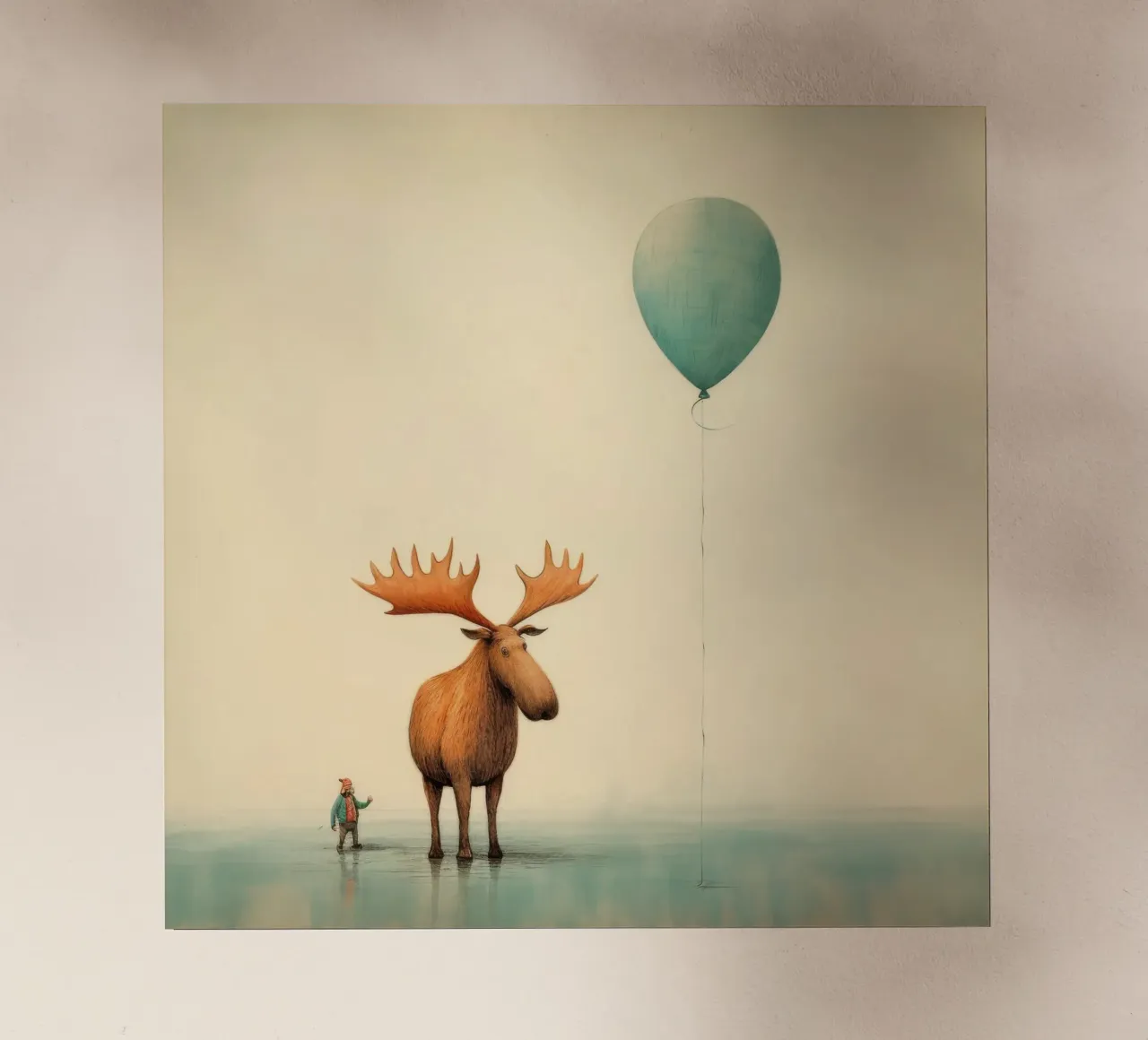 Alce Minimo 4 pellicola backlit da Minimal Animal Art