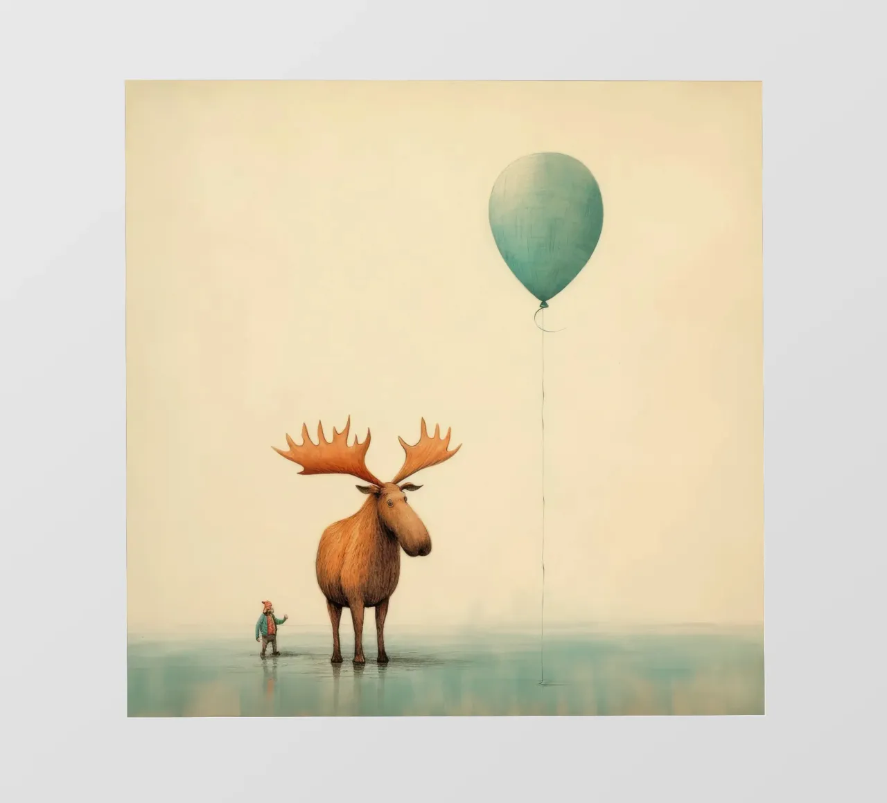 Alce Minimo 4 pellicola backlit da Minimal Animal Art