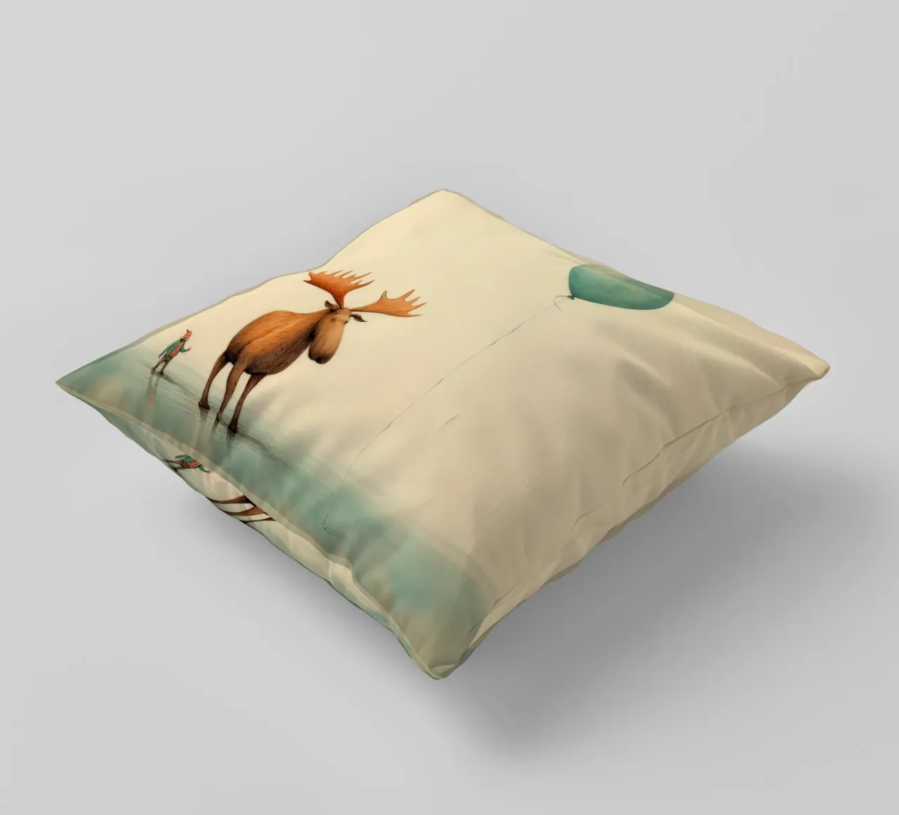 Alce Minimo 4 cuscino da Minimal Animal Art