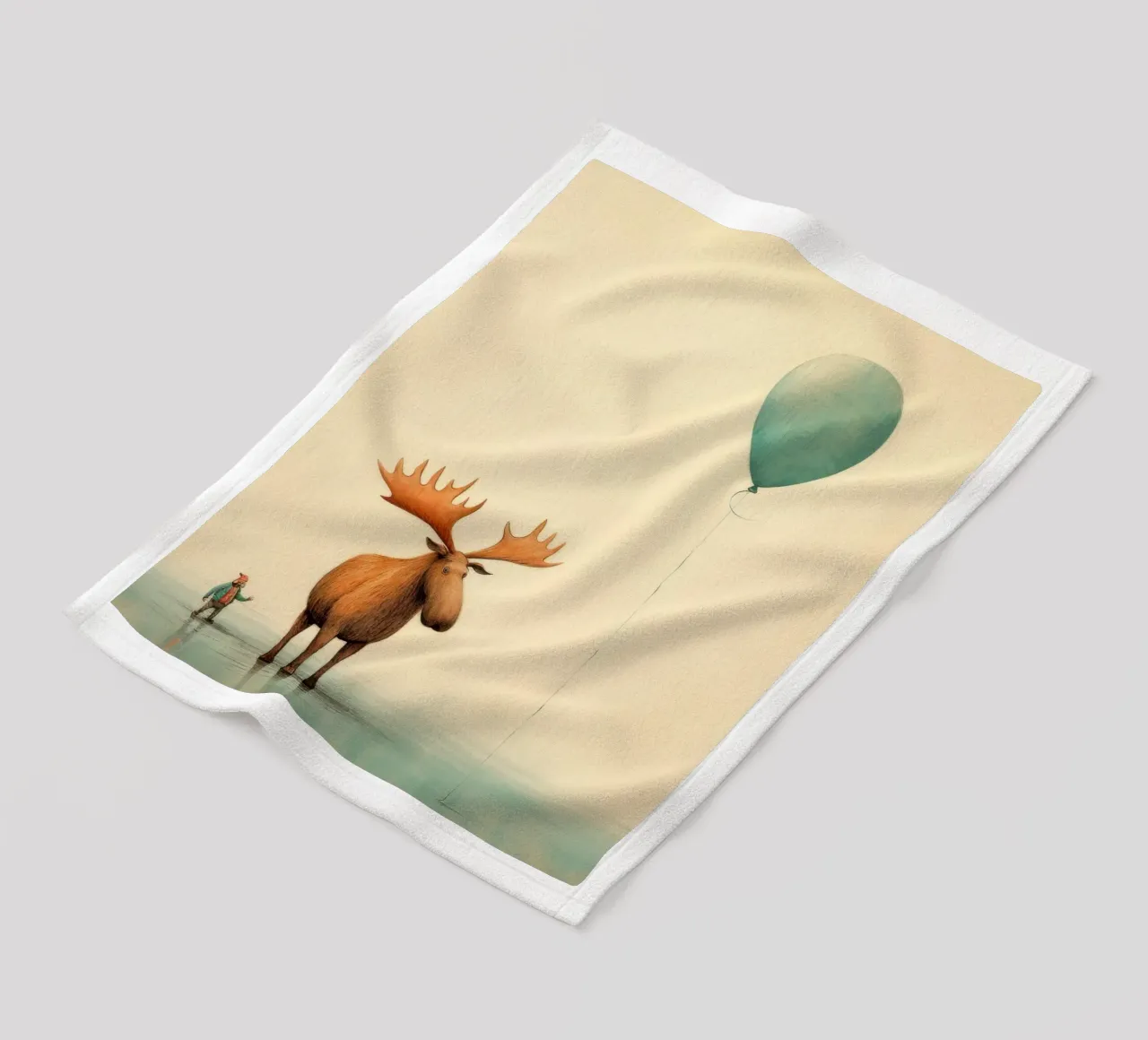 Alce Minimo 4 coperta in pile da Minimal Animal Art