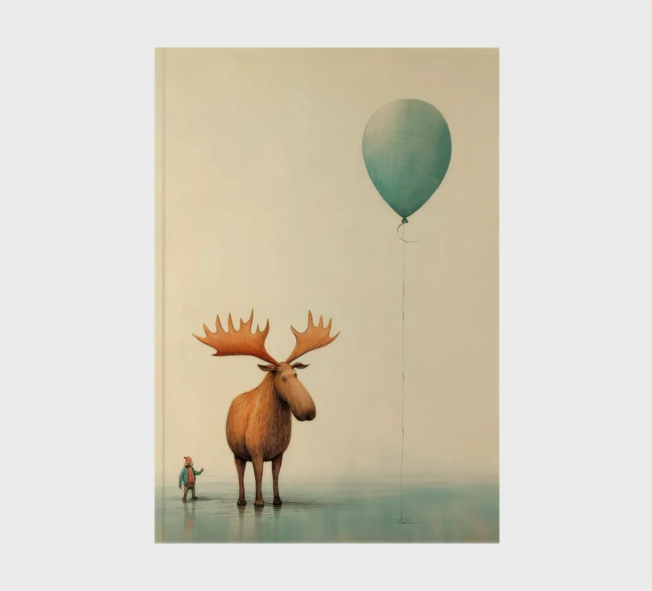 Minimal Moose 4 notebook by Minimal Animal Art