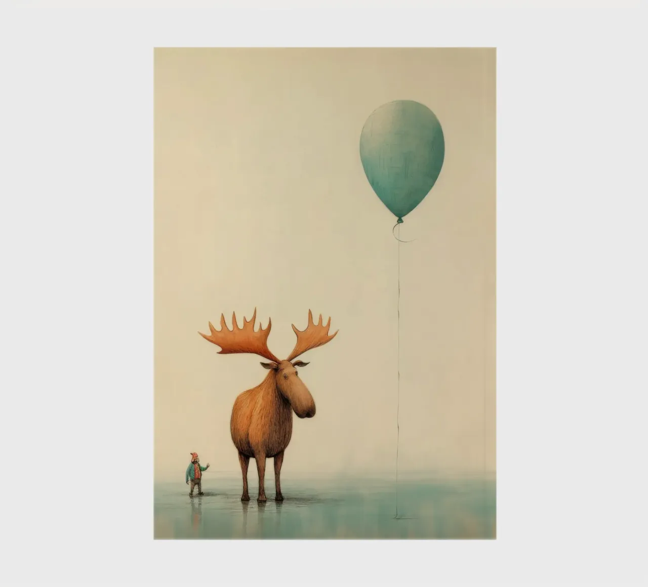 Minimal Moose 4 notebook by Minimal Animal Art
