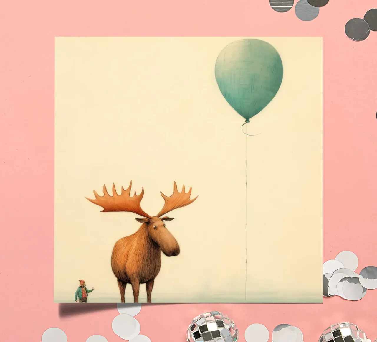 Alce Minimo 4 foglio adesivo da Minimal Animal Art