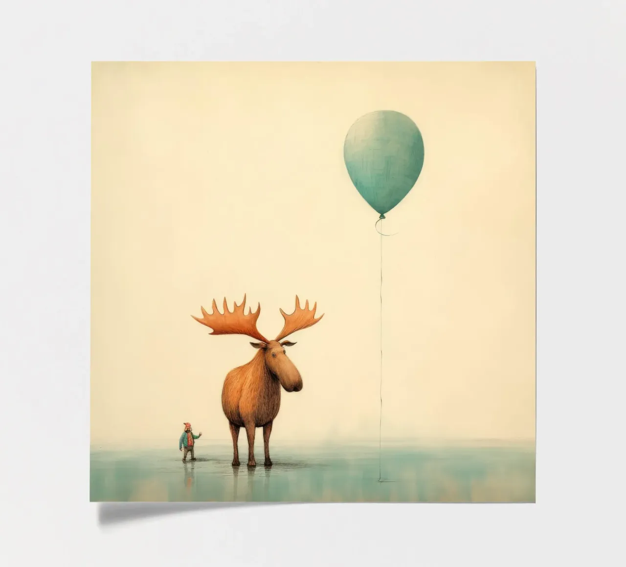 Alce Minimo 4 foglio adesivo da Minimal Animal Art