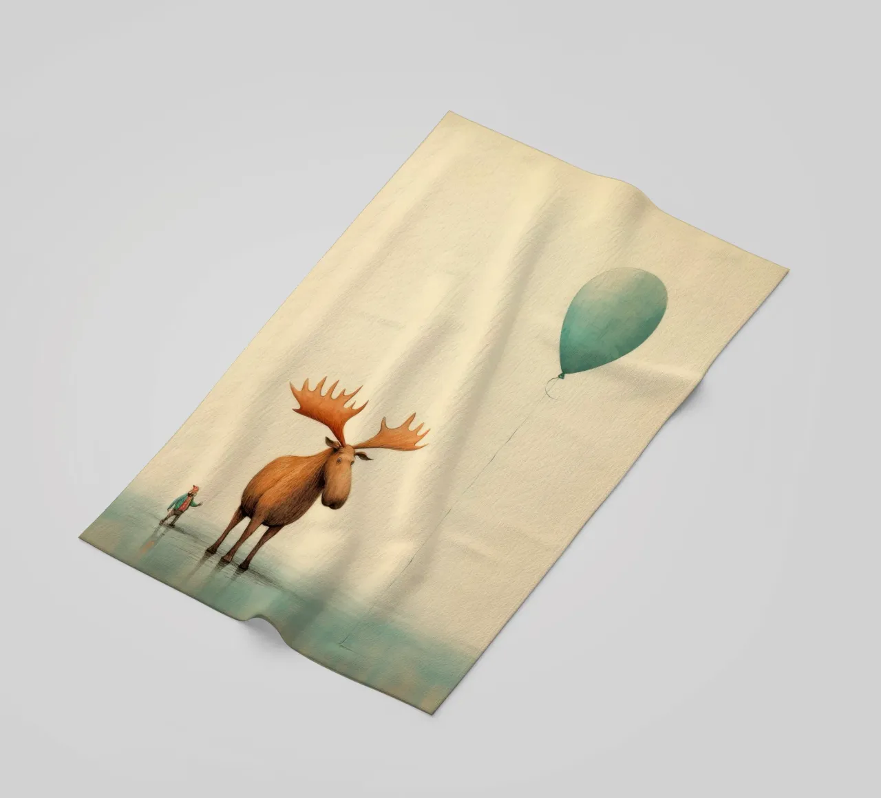 Alce Minimo 4 telo mare da Minimal Animal Art